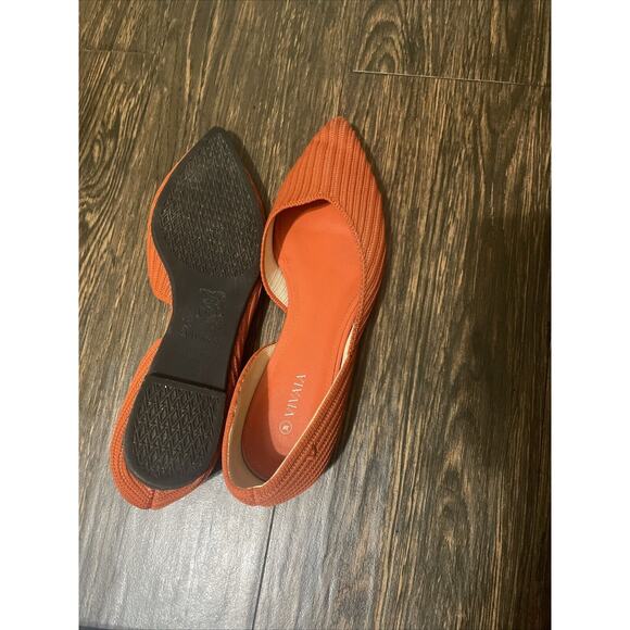 Vivaia || Melia Pointed Toe Stripe Flats Rust Orange 37.5 - Picture 4 of 6